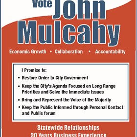 Advertisements and Fliers: Mulcahy Campaign